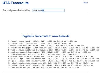 traceroute ?ber webtool