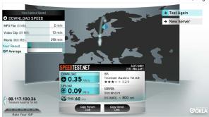 Speed Test über Stockholm