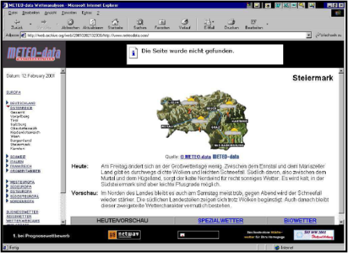 Homepage Meteodata