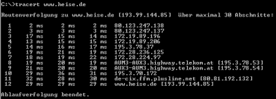 tracert SONNTAG abend