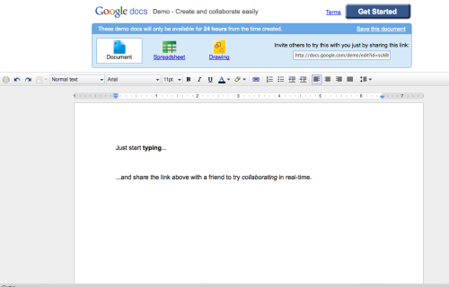 GoogleDocs Dokumentenansicht