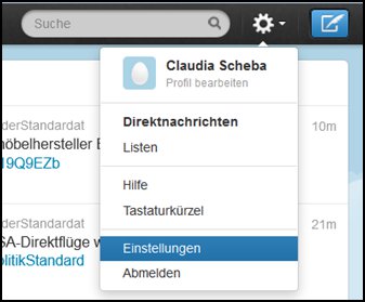 Twitter Einstellungen