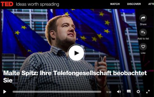 TED Talk | Malte Spitz: Ihre Telefongesellschaft beobachtet Sie